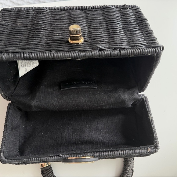 Zara Black Woven Mini Bag with Gold Accents - Picture 3 of 3